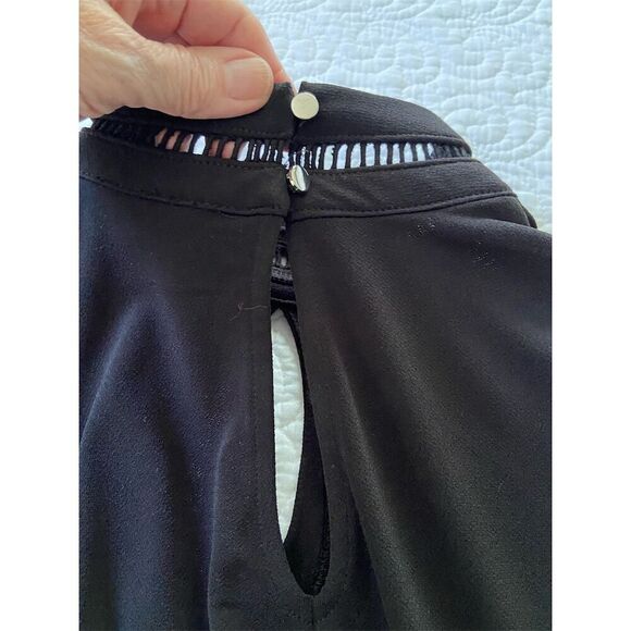 New York & Company 7th Avenue Black High Neck Ruffle Sleeve Blouse Size S - Picture 9 of 12